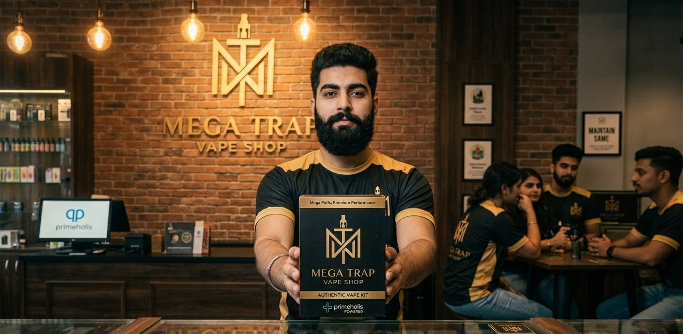 man holding a vape box